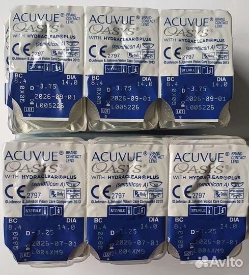 Линзы acuvue oasys -3.25 (22 штуки)