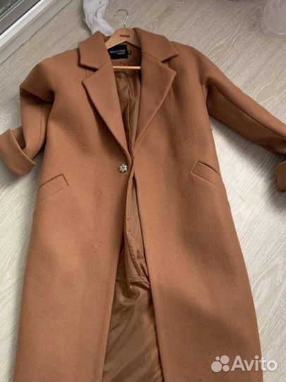 Пальто кашемировое песочного цвета в стиле Zara