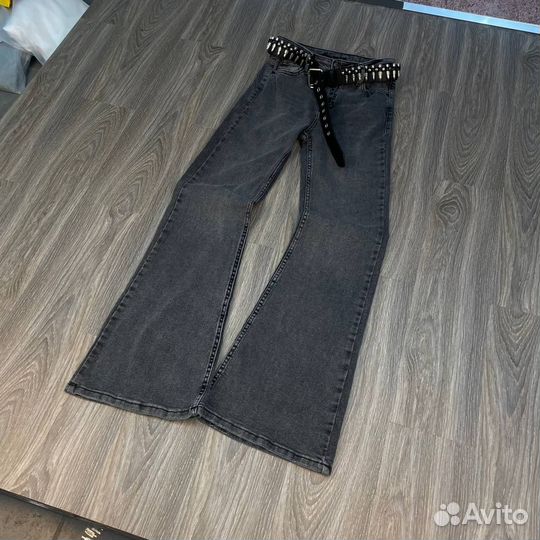 Джинсы Rick Owens type клёш серые новые