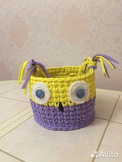 Вязаная корзина «Совушка»