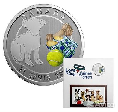 Монета Люблю мою собаку сталь никель Канада 2017 г