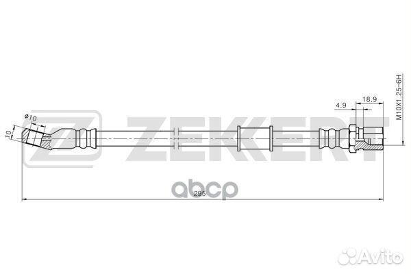 Шланг тормозной передний LADA Priora 08- 112 95