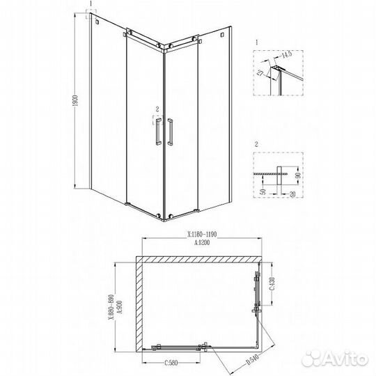 Душевой уголок Grossman Cosmo 120х90 L GR-1120L п