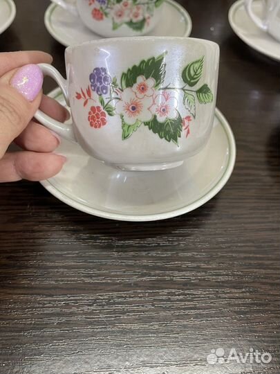 Кофейный сервиз вербилки СССР перламутр