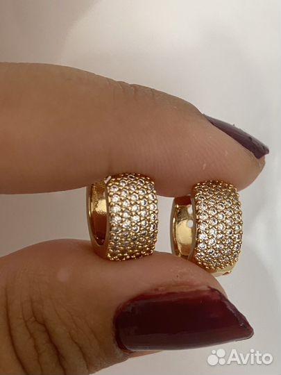 Серьги позолота