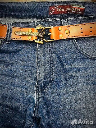 Мужской кожаный ремень ручной работы