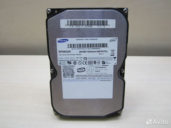 HDD Samsung SP0842N (80GB) IDE рабочий №34