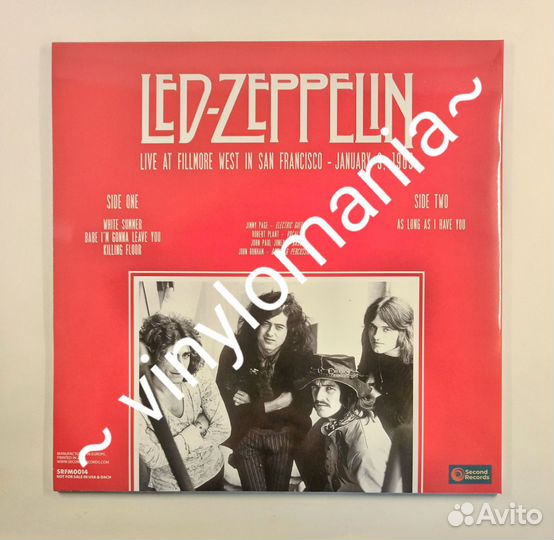 LP LED Zeppelin–Live AT Fillmore West in San Franc