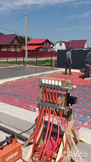 Монтаж систем отопление тёплый пол