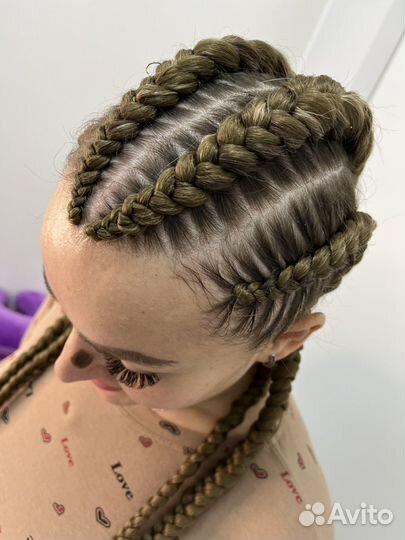 Брейды в хвост, Боксерские косы, Афронаращивание