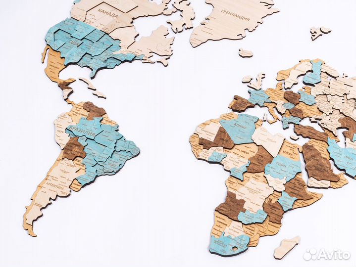 Карта мира из дерева Супер-подробная купить в Тамбове