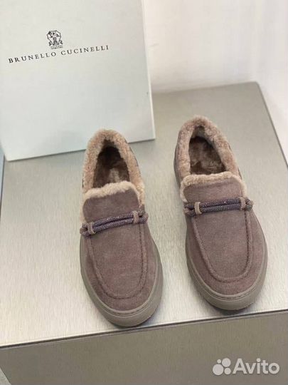Лоферы Brunello Cucinelli зимние на меху