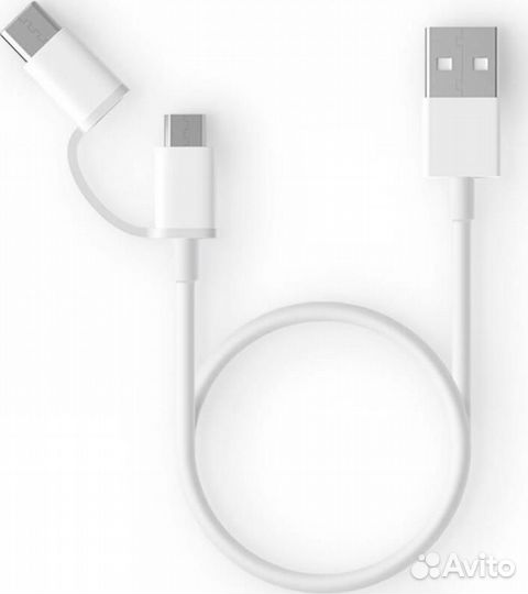 Кабель Xiaomi ZMI 2 in 1 Type-C Micro Usb 0.3m - W