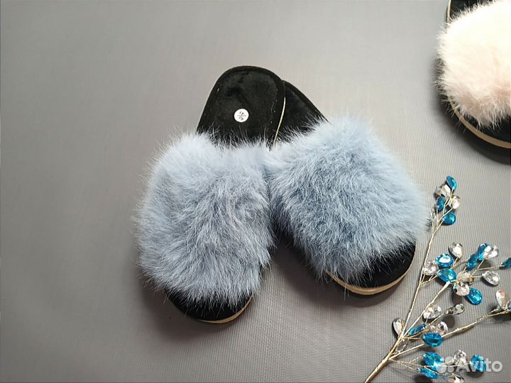 Новые меховые тапочки женские 39 40