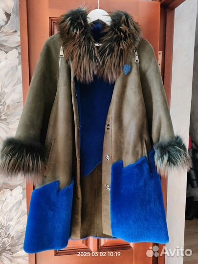 Дубленка натуральная женская 42 44+ плащ 42-44