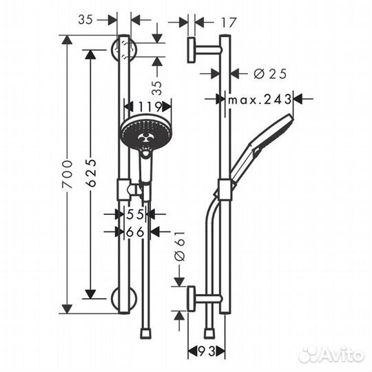 HG Raindance Select S Душевой набор (ручной душ 1