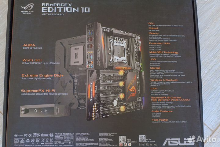 Rampage V Edition10 2011-3 + i7 6950X + 32гбgskill
