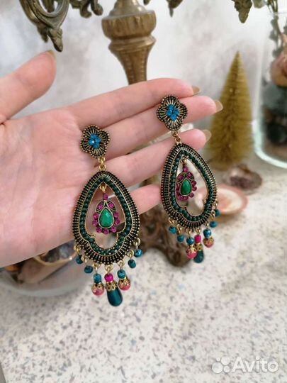 Серьги массивные этнические Индия