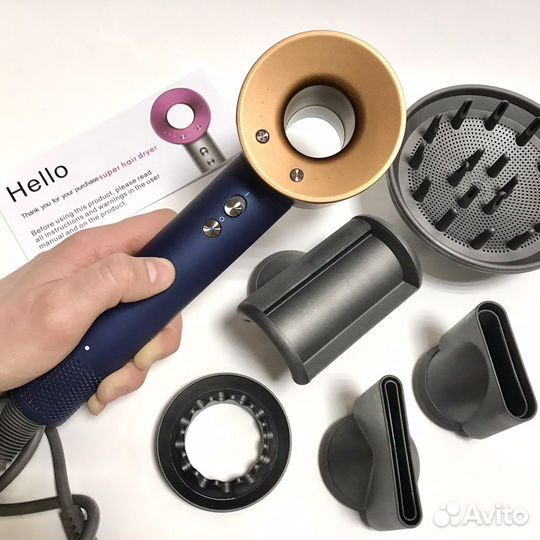 Dyson фен Гарантия / Синий / Медный