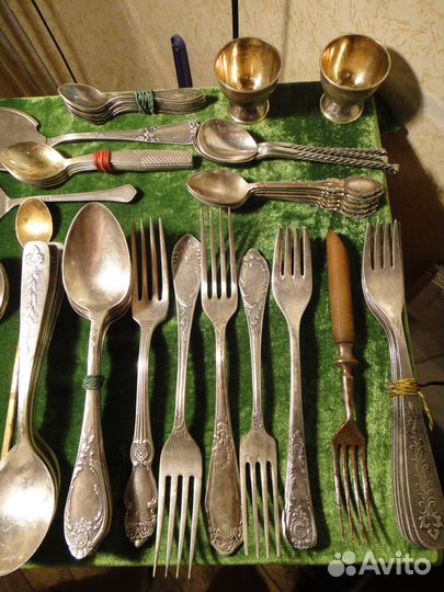 Ложки Вилки Посеребренные Мельхиор СССР