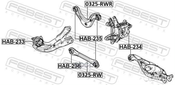 Тяга задняя поперечная 0325RW Febest