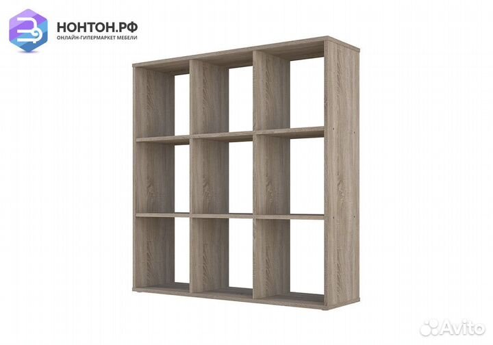 Стеллаж кубический Polini home Smart 9 секций дуб