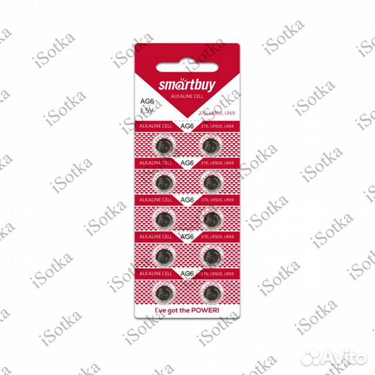 Элемент питания щелочной Smartbuy AG6