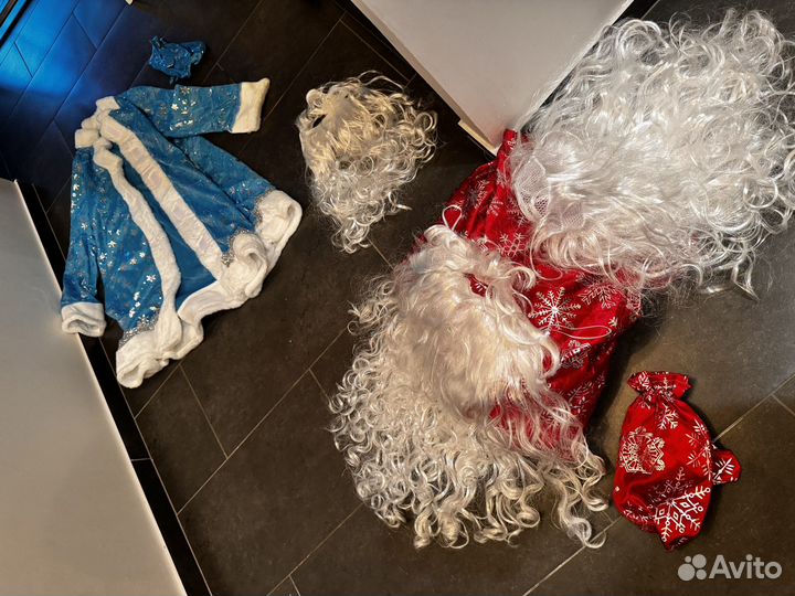 Костюм деда мороза взрослый борода шапка