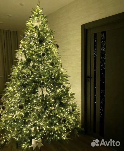 Гирлянда нить роса на елку, золотая