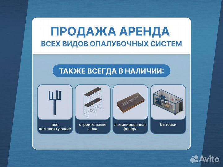 Опалубка для фундамента / Аренда Продажа В наличии