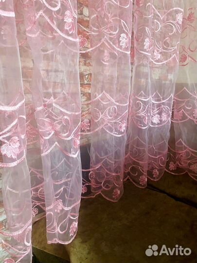 Органза 3м90см с вышивкой