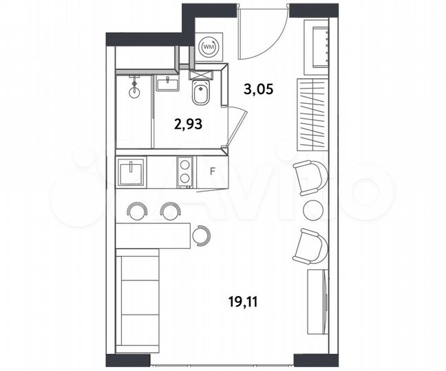 Апартаменты-студия, 25,6 м², 24/25 эт.