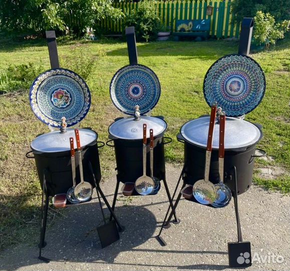 Казан чугунный узбекский с печкой