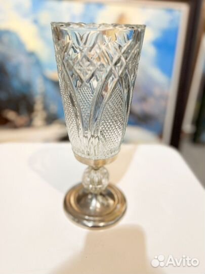 Хрустальная ваза на ножке СССР