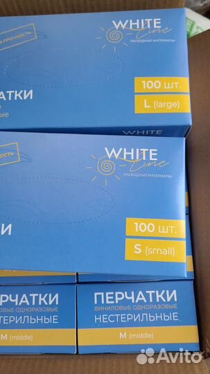 Перчатки виниловые M,L,S прозрачные