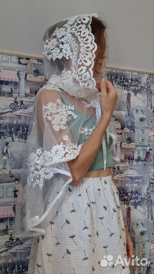 Платок в церковь, венчальный платок