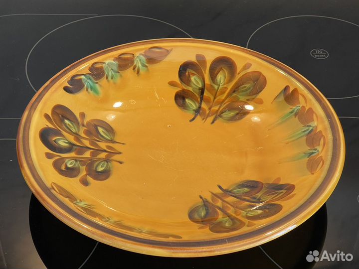 Блюдо, тарелка СССР, ручная роспись «зик»