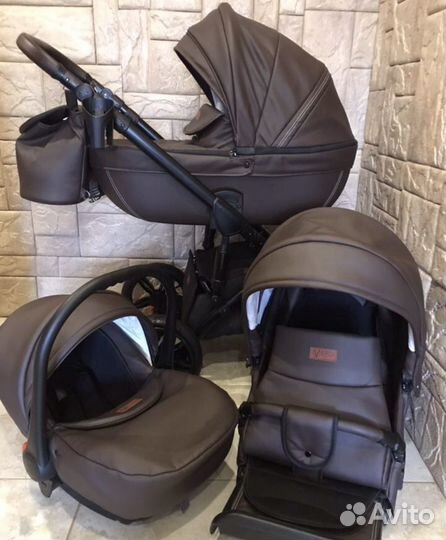 Коляска verdi mocca 3/1 эко-кожа