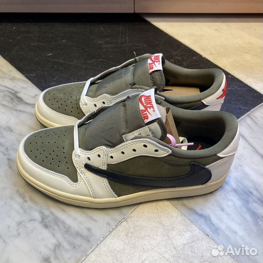 Кеды air jordan 1 low x Travis Scott medium Olive