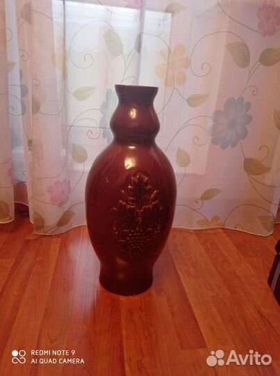 Ваза для цветов СССР большая напольная с рисунком