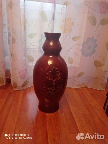Ваза для цветов СССР большая напольная с рисунком