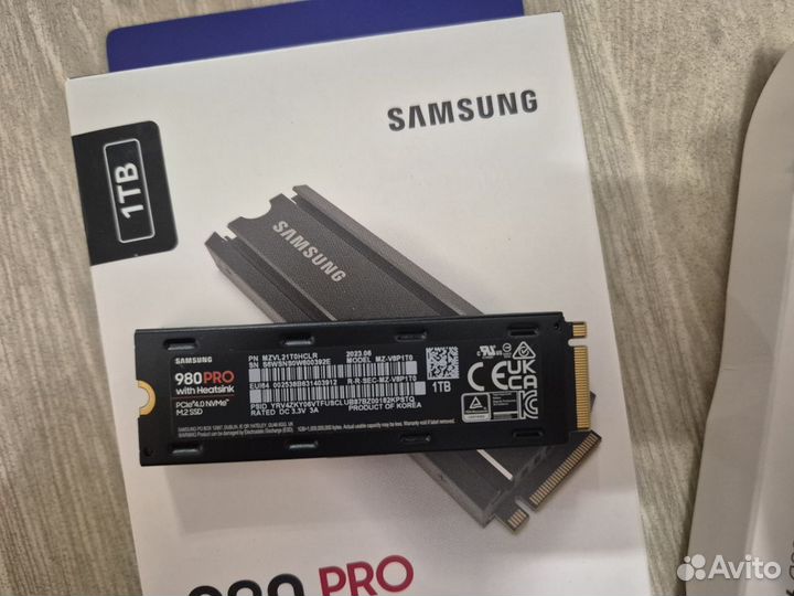 Новый m2 ssd samsung 980 PRO на 1 тб с радиатором