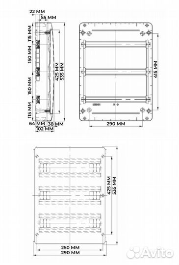 Щиток электрический пластиковый 36
