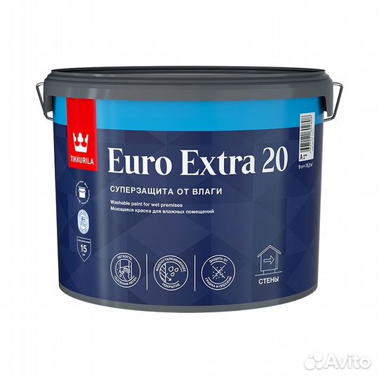 Краска для влажных помещений Tikkurila Euro Extra