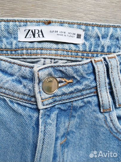 Джинсы Zara, 38, 36,брюки лен, экокожа