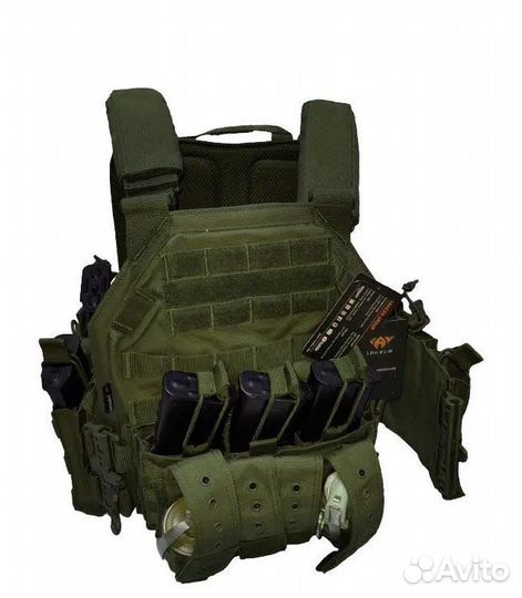 Плитник (бронежилет) с подсумками на быстросбросах