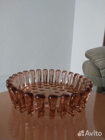 Ваза для фруктов цветное стекло