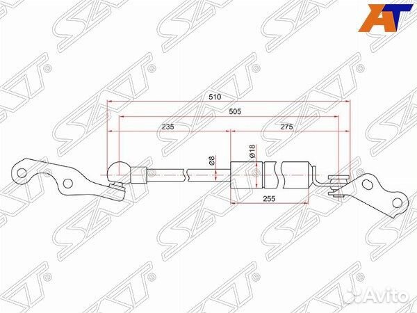 Амортизатор крышки багажника toyota vitz, toyota v