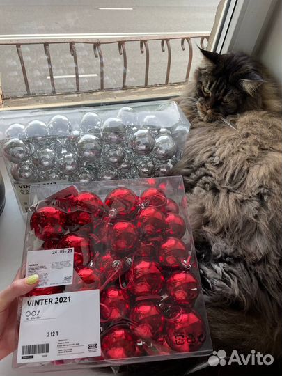 Пластиковые шары, ёлочные игрушки IKEA