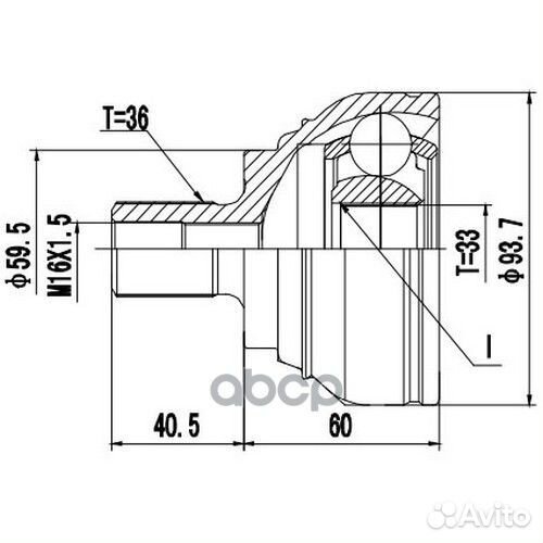 Шрус наружный перед прав/лев Z87475R Zikmar